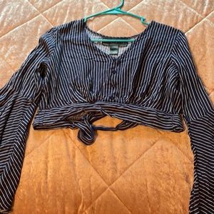 Stipped Boho Crop top bell sleves